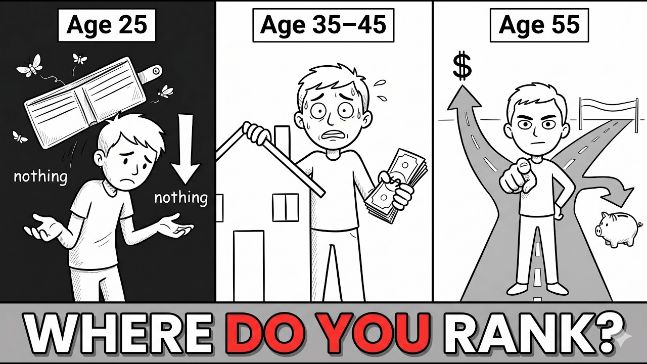 The Shocking Net Worth Of Americans At Every Age (25, 35, 45, 55). @GrowthMindsett01