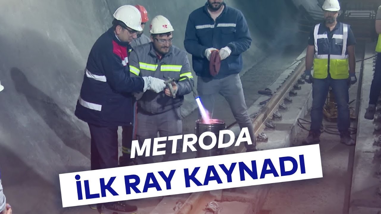 ÜMRANİYE-ATAŞEHİR-GÖZTEPE METRO HATTI'NDA RAYLAR DÖŞENİYOR