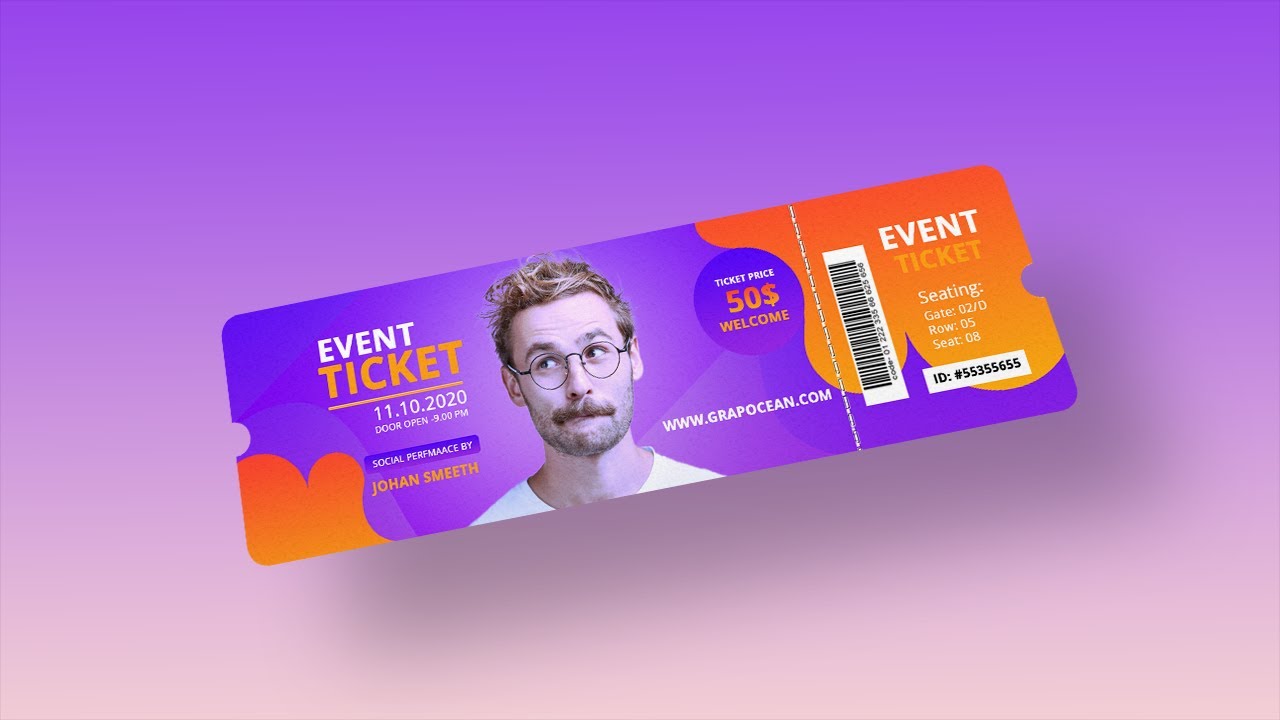 Professional Ticket Design Tutorial - Adobe Photoshop Cc