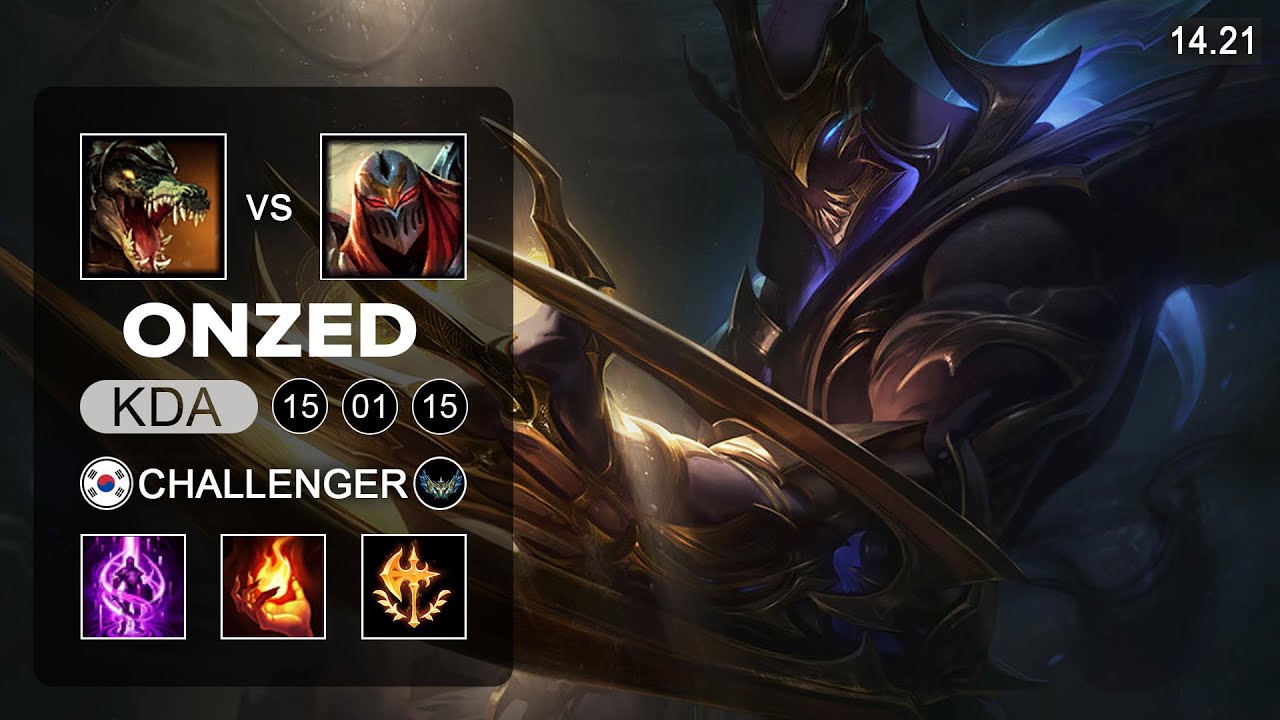 OnZed Zed vs Renekton Mid - KR Challenger - Patch 14.21 Season 14