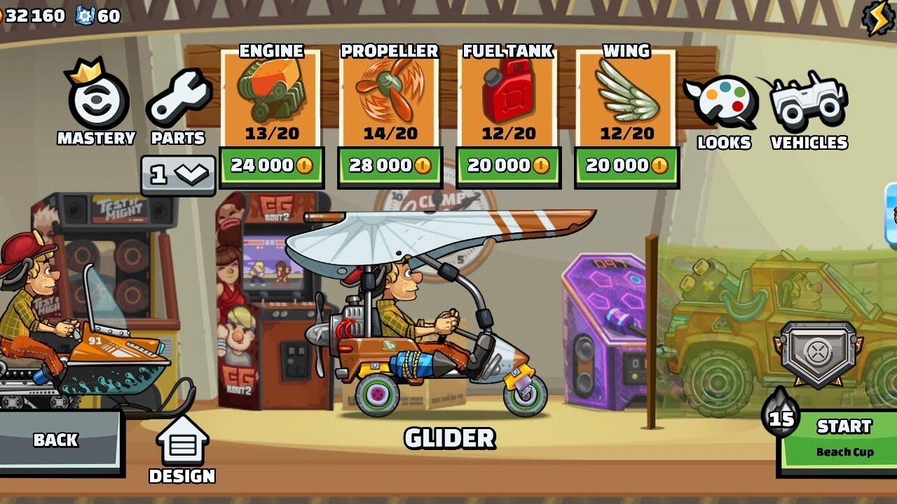 Moon lander and glider unlocked in hill climb racing 2 rare
