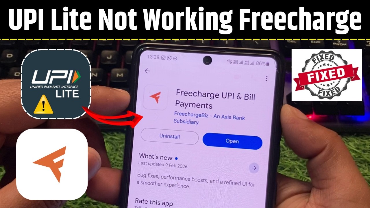upi lite not working fixed in freecharge app | freecharge upi lite money withdraw to bank✅ upi lite