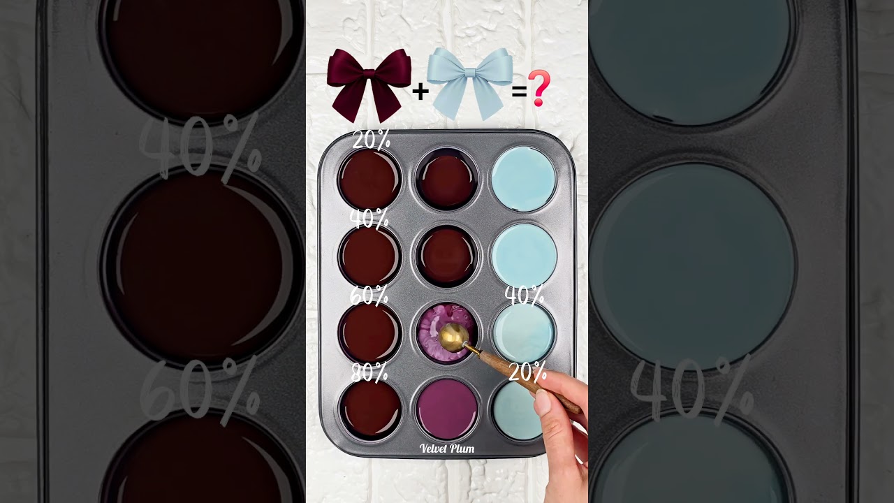 Burgundy + Pastel Ocean Blue Color Mixing Tutorial | 4 Gorgeous Shades! #colormixing #colorpalette