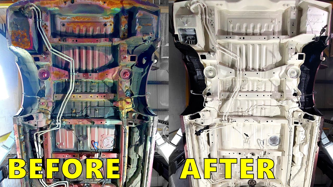 de-rusting bottom of car