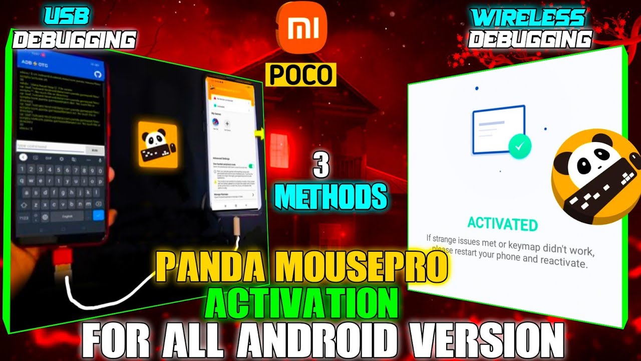 REDMI/POCO🔥POCO M2 RELOADED📱MOBILE PANDA MOUSEPRO🐼3 ACTIVATION METHODS✅ WIRELESS 🛜 USB🔌 DEBUGGING