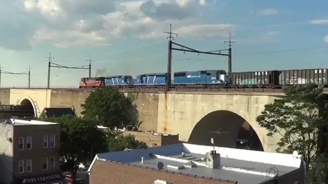 CSX, Providence and Worcester, and Amtrak over Astoria-Ditmars Blvd (6-27-14)