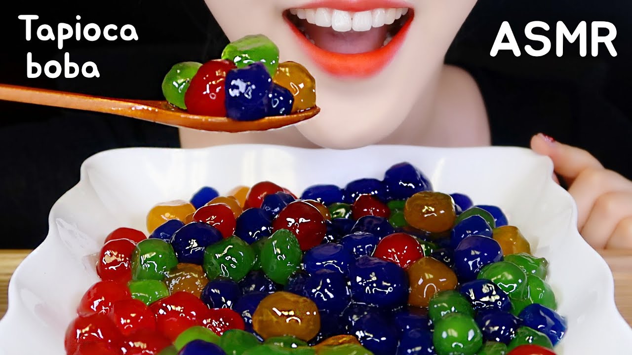 *STICKY* HOMEMADE BOBA ASMR TAPIOCA BOBA ASMR TAPIOCA PEARL ASMR (It's not Gushers candy lol)