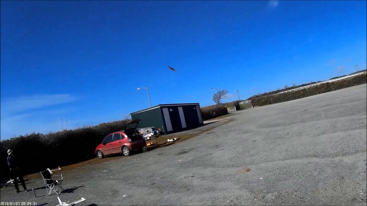 RC Hobbyking Avro Lancaster - slow passes - Stithians, Cornwall