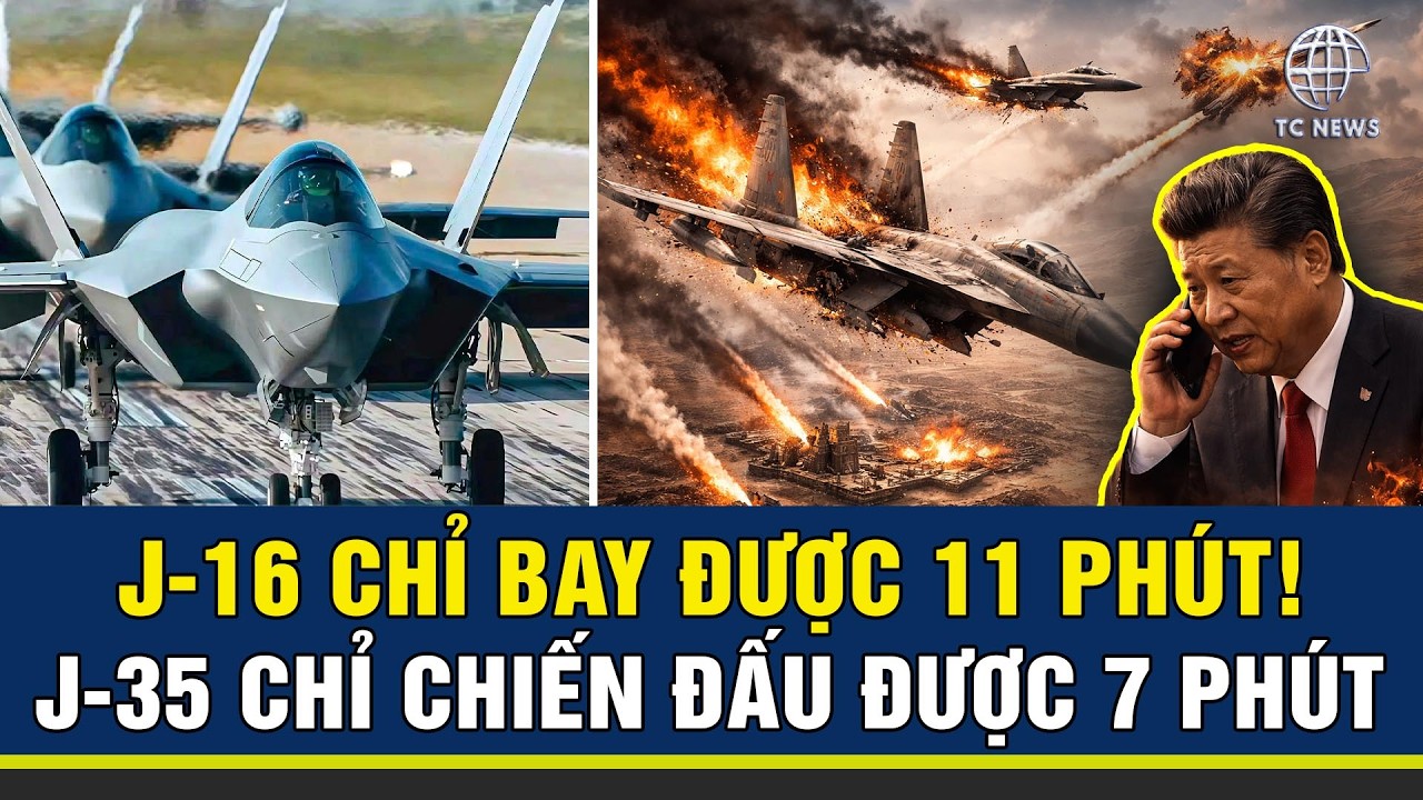 Không Quân Trung Quốc Là Đồ Bỏ, J-16 Bay 11 Phút Hết Xăng! J-35 Chỉ Chiến Đấu Được 7 Phút