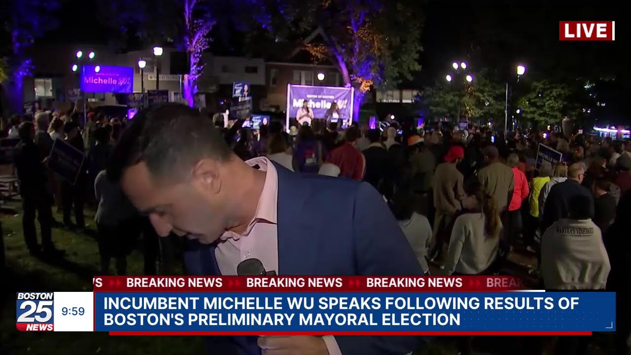 Boston mayoral candidates speaking following results of preliminary election
