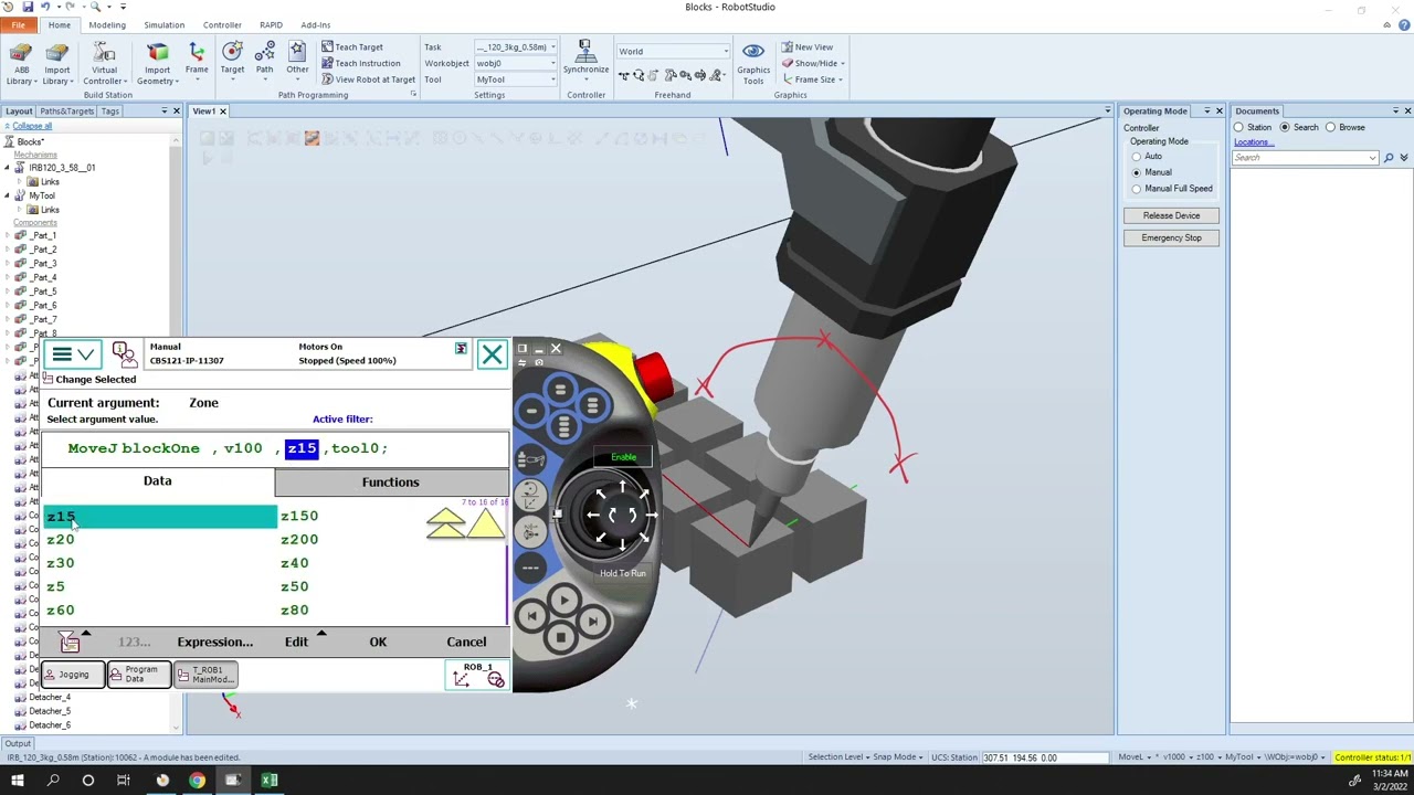 ELE 140 Teach Pendent Robtargets and Programming