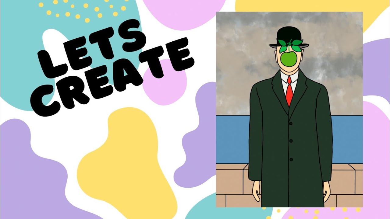 How to draw The Son of Man by Rene Magritte