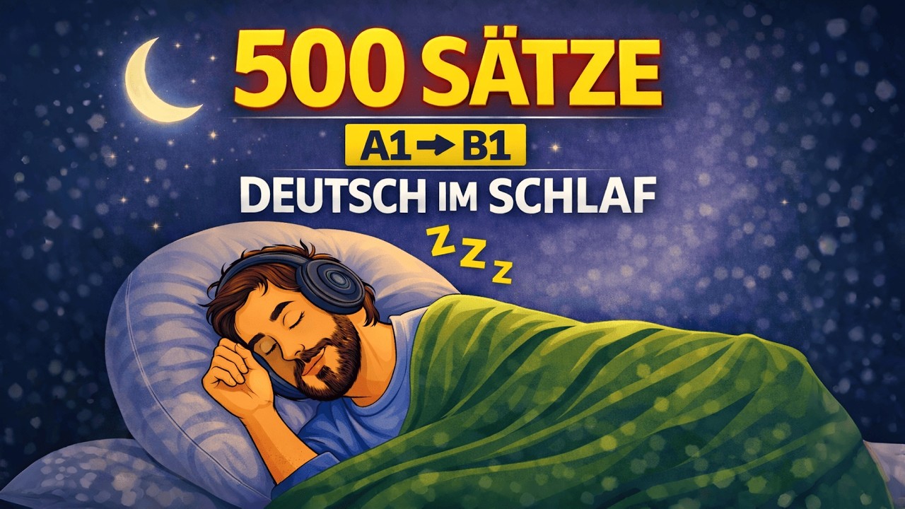 Deutsch lernen im Schlaf | 500 ganze S&auml;tze f&uuml;r Alltag & echte Gespr&auml;che (A1&ndash;B1)