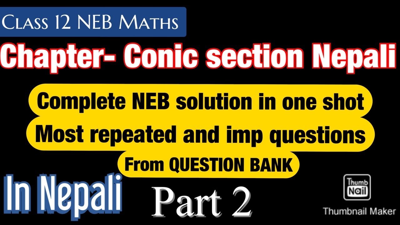 Class 12 Conic Section in Nepali parabola | All solved question from Old is Gold | Neb class 12 Math