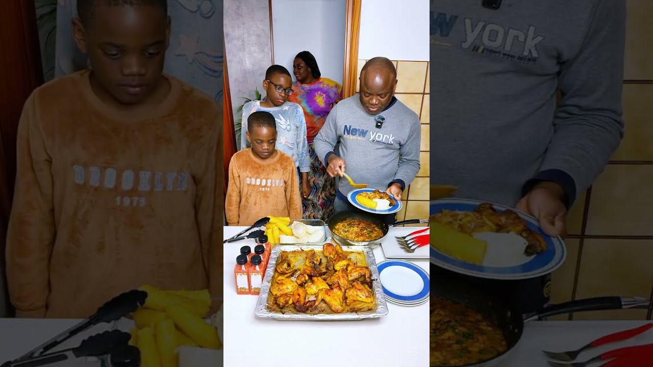 Мы едим самый вкусный и аппетитный ужин, и папа его подает 😋