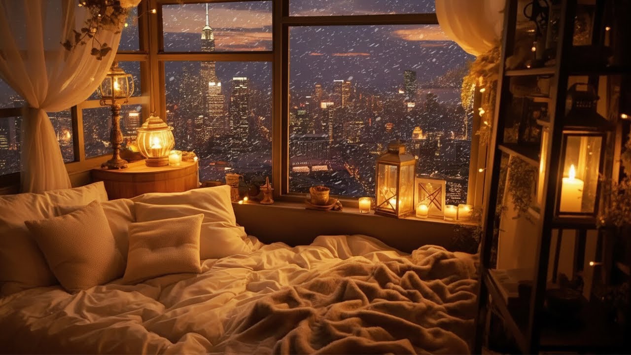 Cozy Ambience Gentle Snow Sounds and Enchanting Views for Relaxation