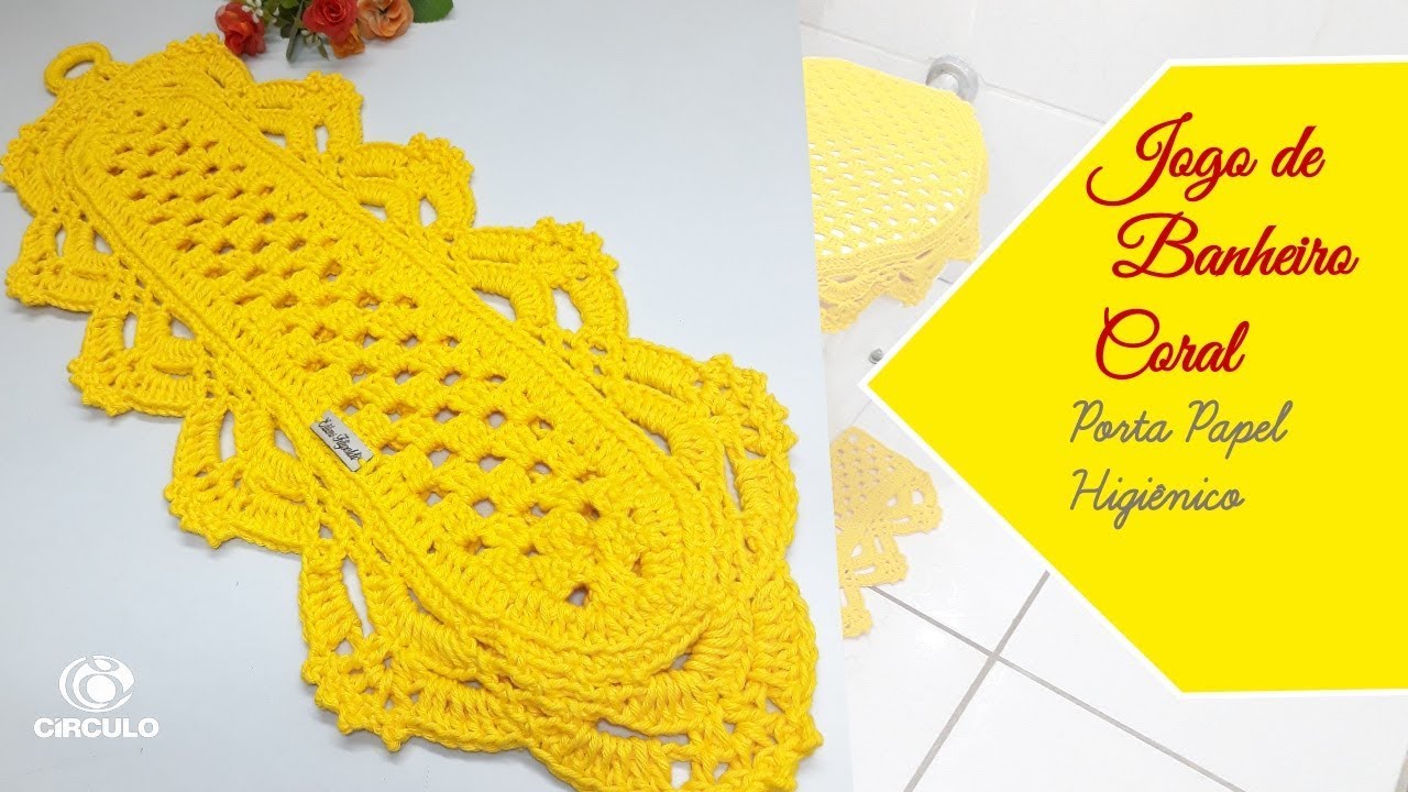 JOGO DE BANHEIRO CORAL- PORTA PAPEL HIGIÊNICO