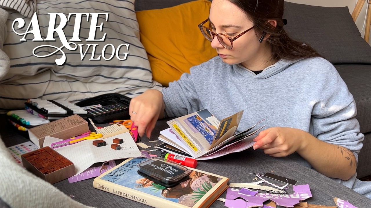 vlog: dias comigo, fazendo colagens e artes com lápis de cor