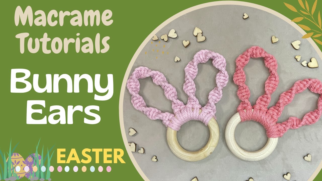 DIY Macrame Bunny Ears Napkin Holder / Egg Pot / Easter Decor #3