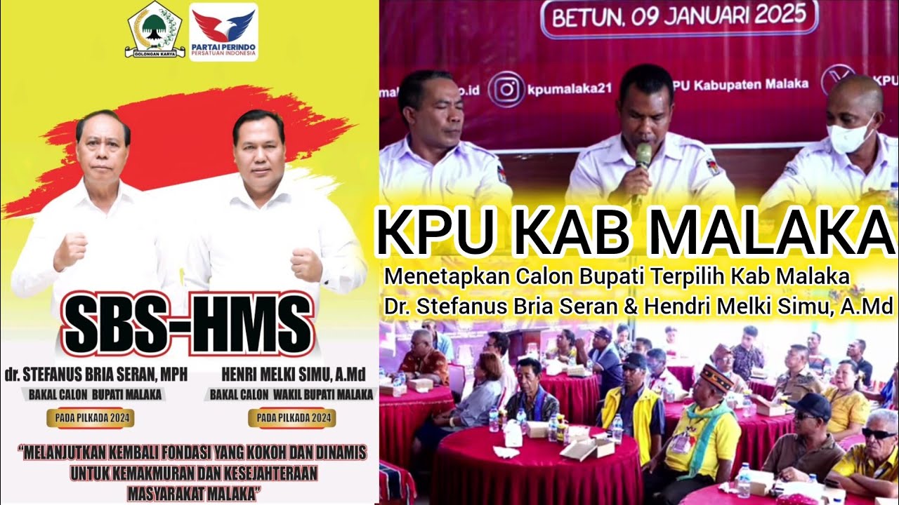 KPU Malaka Menetapkan Bupati Terpilih Kab Malaka Stefanus Bria Seran & Hendri Melki Simu