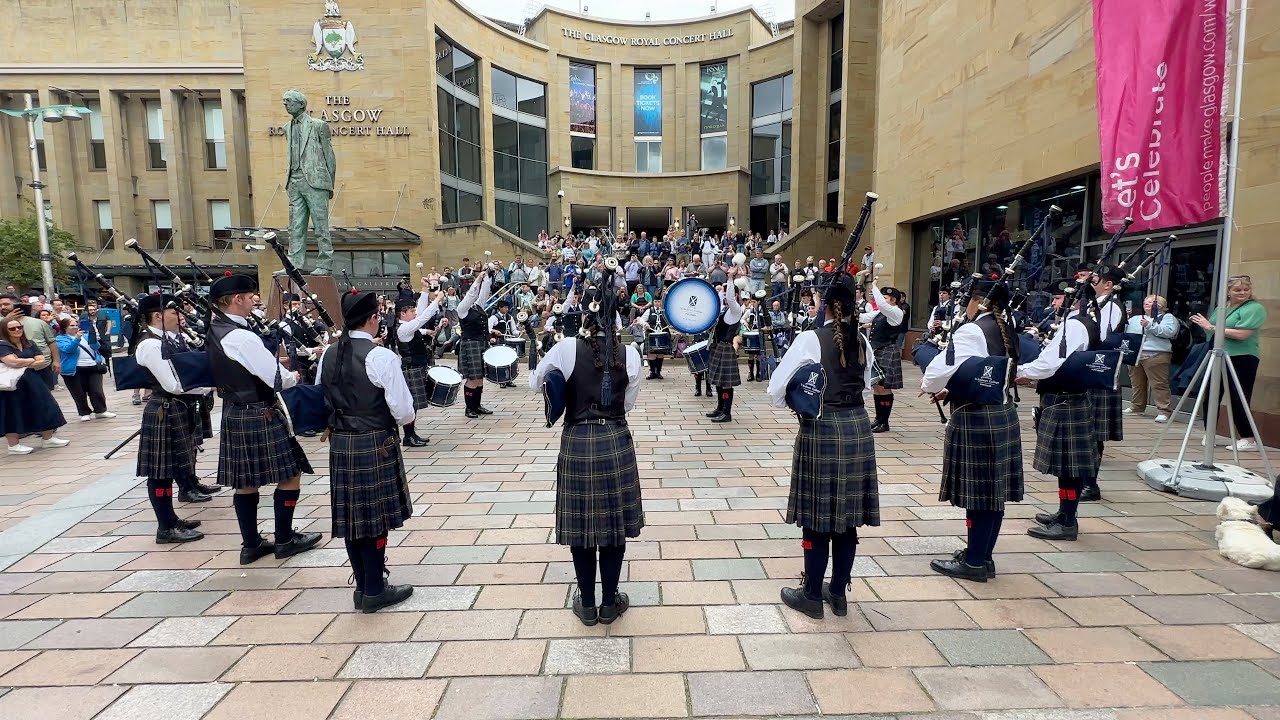 Shoals of Herring set by St Andrews College NZ playing at Piping Live 2023 in Glasgow, Scotland