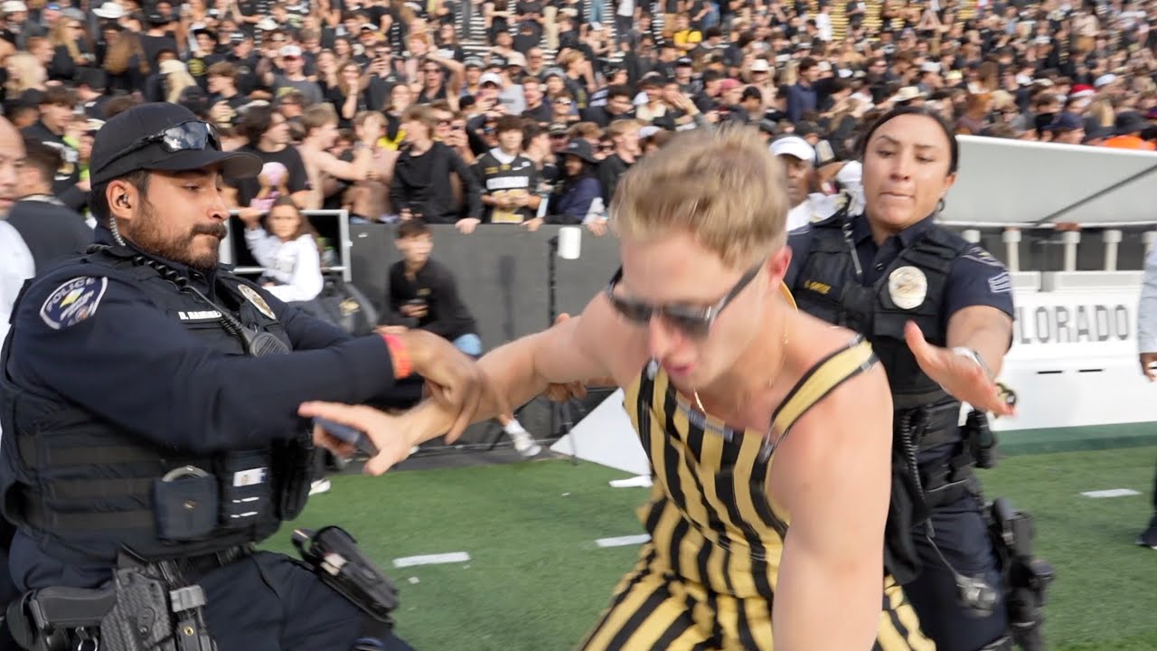 Colorado Fan Escaped Two Police To Storm The Field!