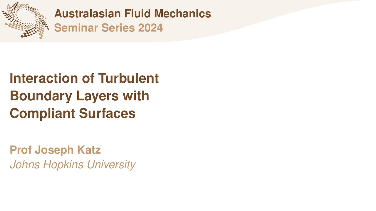 AFMS Webinar 2024 #8 - Prof Joseph Katz (Johns Hopkins University)