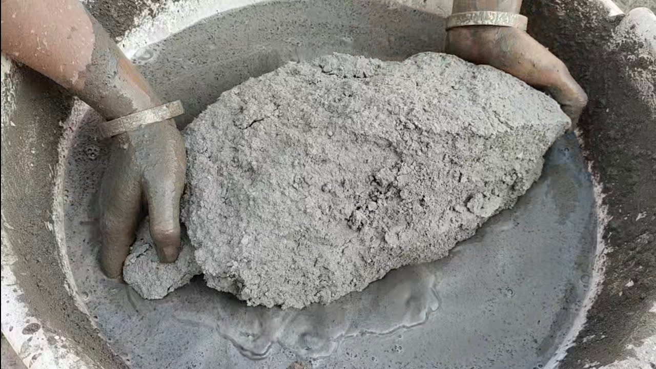 Dusty sand cement chunks floor/water 💦 crumbling satisfying glassy sound @saasmr585