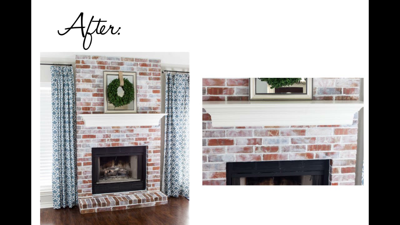 The EASIEST Way to Whitewash a Brick Fireplace (For Less Than $20!)