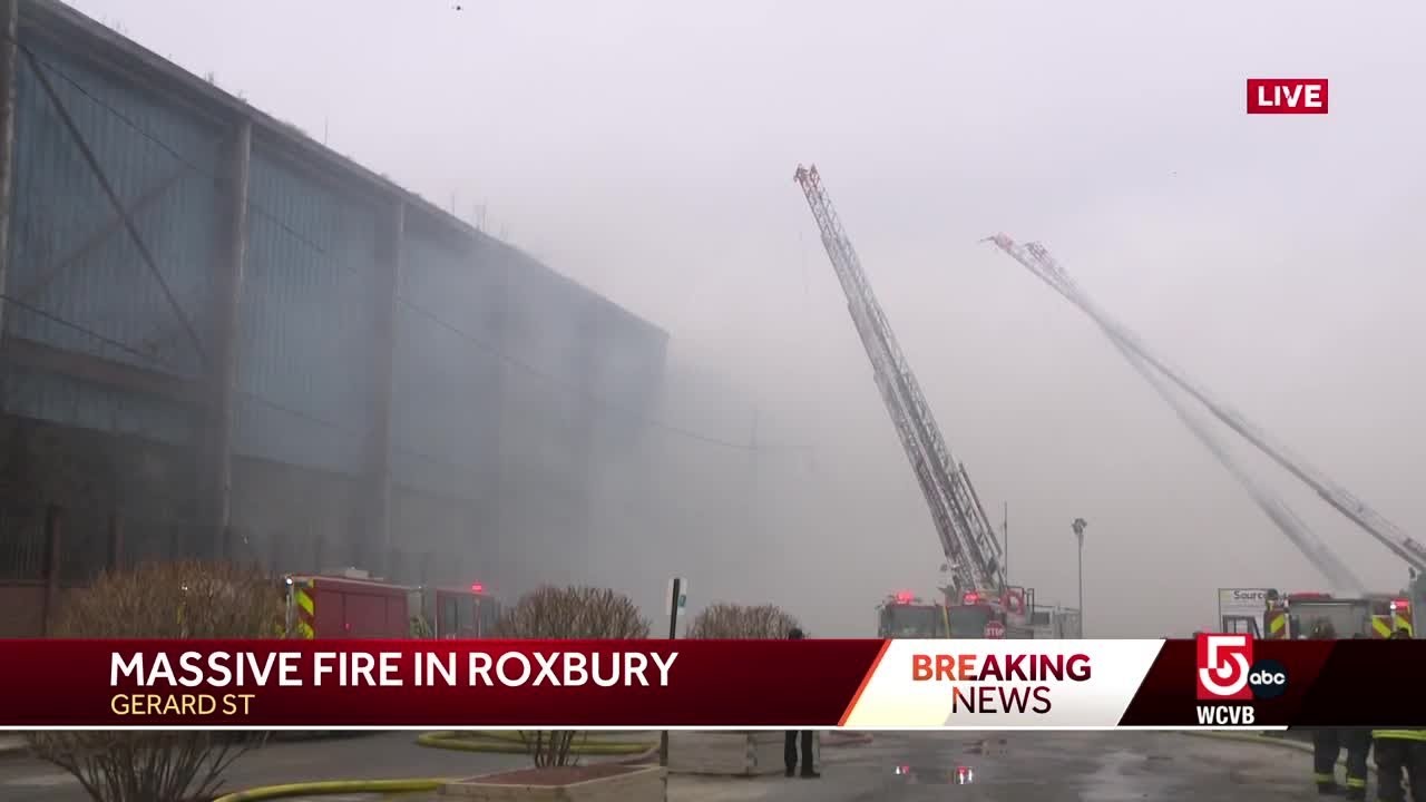 Multi-alarm fire breaks out at trash transfer station in Roxbury