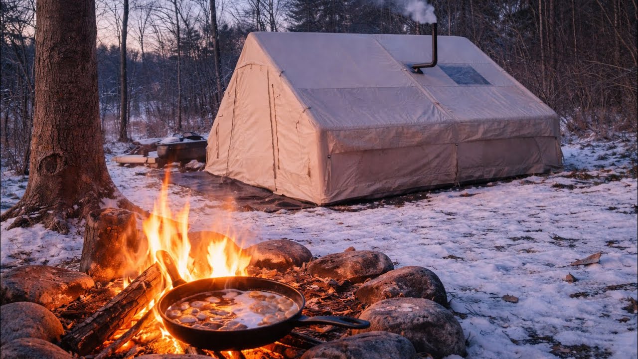 Winter Camping Airtent | Outdoor Cooking & Campfire