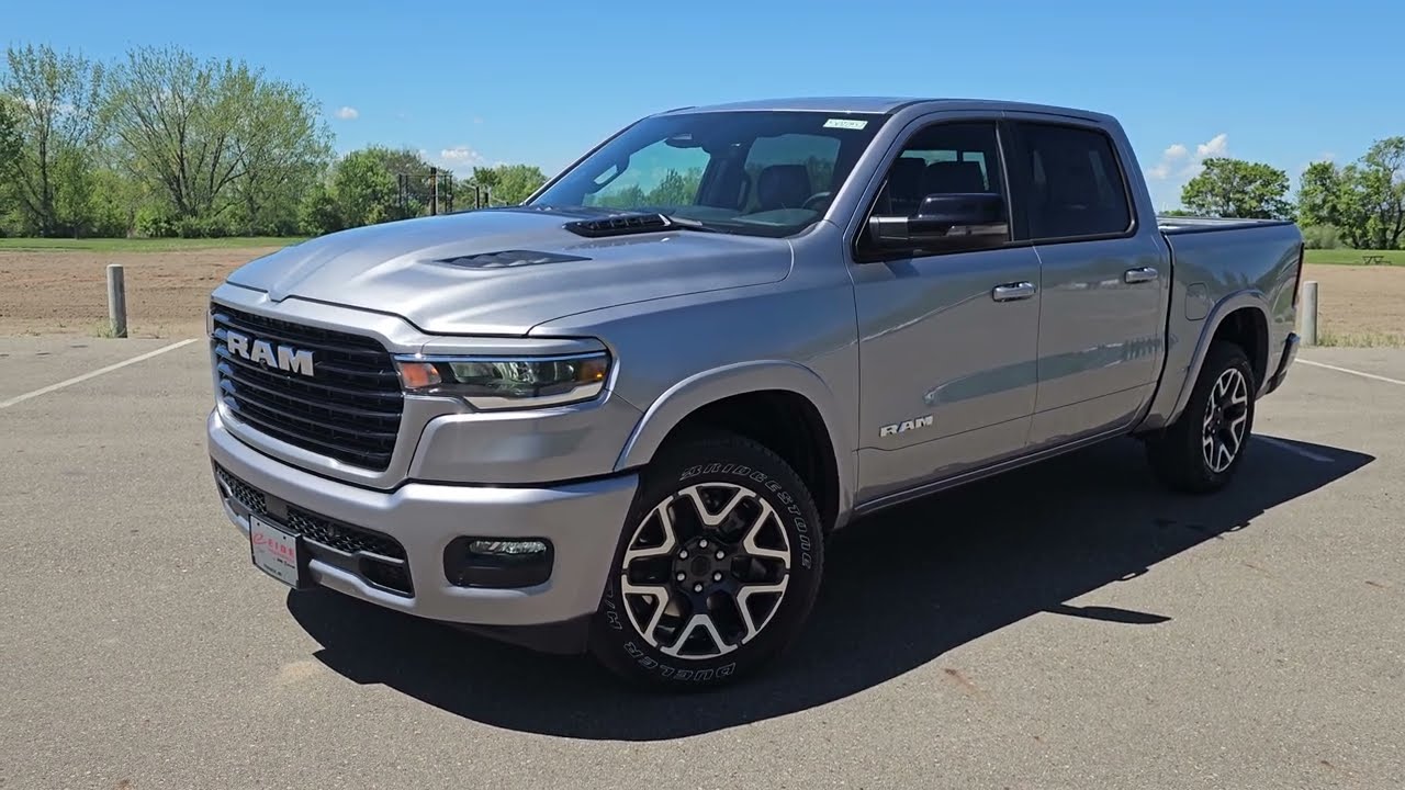 Virtual Tour of a 2025 RAM 1500 Laramie in Billet Silver. Over 60 in stock or in transit.