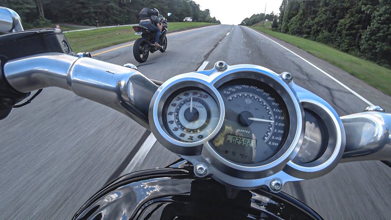 Chasing Down SPORT BIKES on my HARLEY!