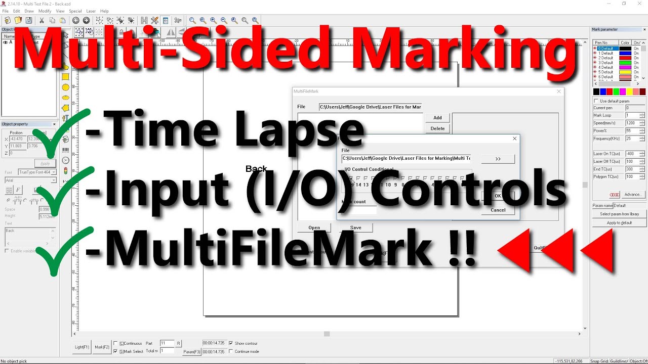 EZCAD2 Tip: MultiFileMark & I/O Controls