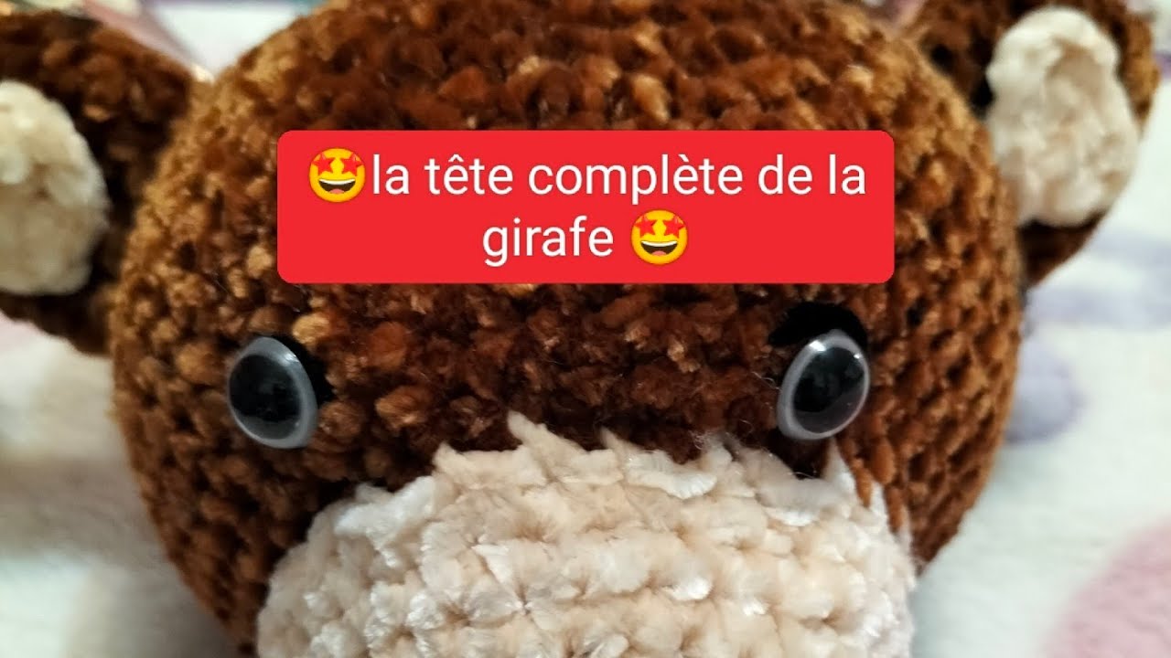 😍Comment faire une girafe au crochet 😍 vidéo 7 coutures de la tête  #amigurumiscrochet #action 