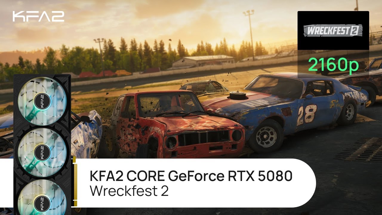Тест видеокарты KFA2 CORE GeForce RTX 5080 Black в Wreckfest 2 | 2160p (4K) разрешение