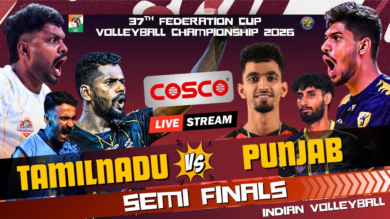 1st Semifinal’s 🏆Tamilnadu Vs Punjab | Men’s | 37th Federation Cup Volleyball Raipur 2026