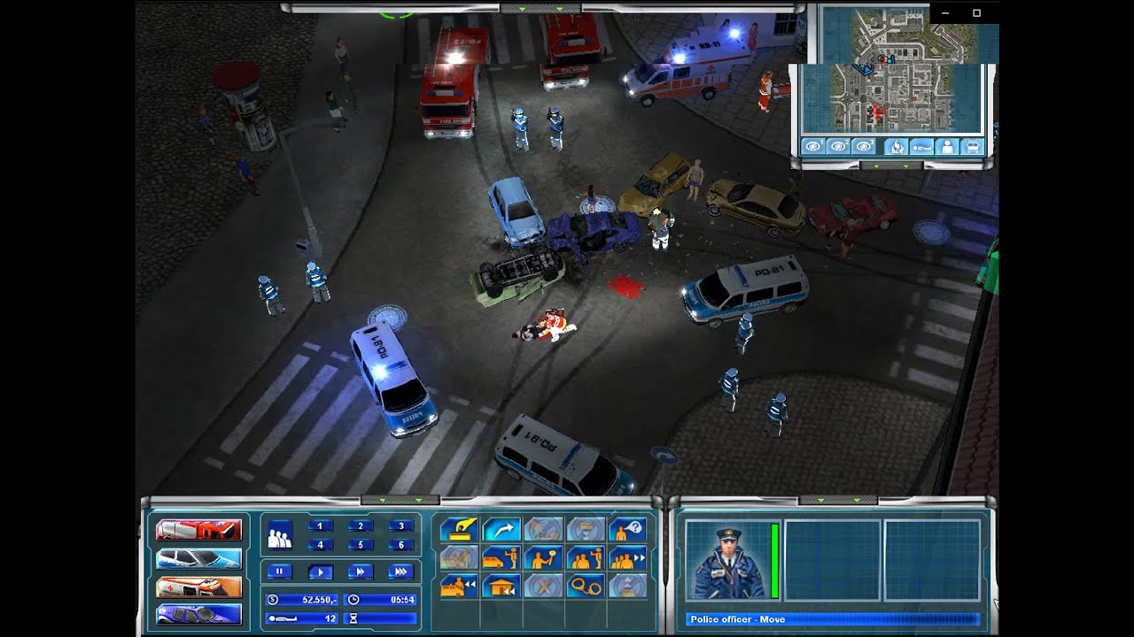 Emergency 4 Deluxe (PC 2006) Game Play - Emergency Management Sim - Hacker Causes Citywide Blackout