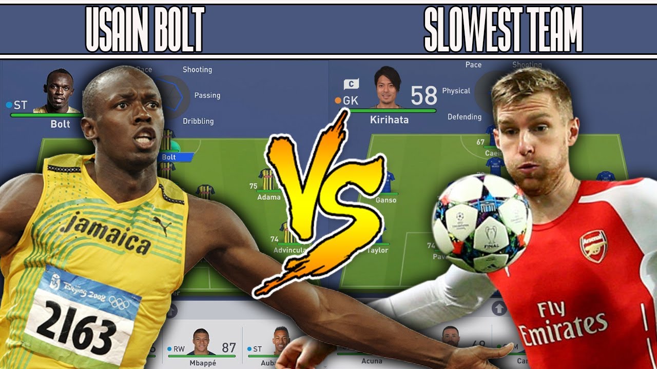 WHAT IF USAIN BOLT ⚡ PLAYED THE SLOWEST TEAM IN FIFA 19? EXPERIMENT!