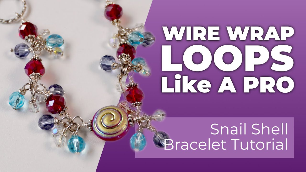 MASTER Wire Wrapped Loops | Мастер-класс по плетению браслета из чешского стекла в форме ракушки