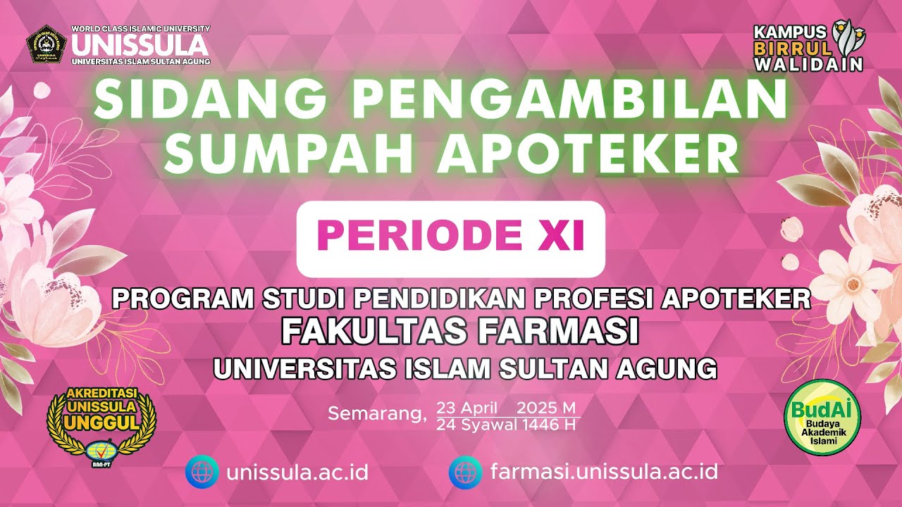 Sidang Pengambilan Sumpah Apoteker Periode XI