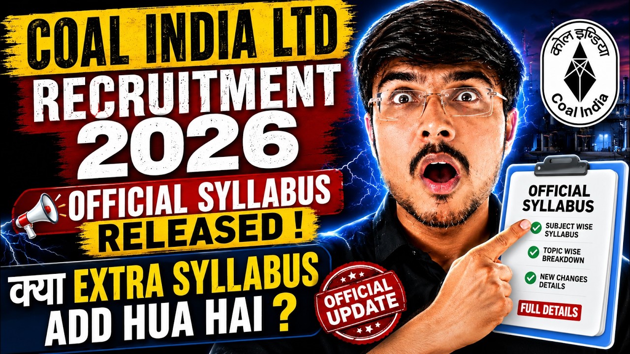 Big Update! Coal India Official Syllabus Finally Released ! 