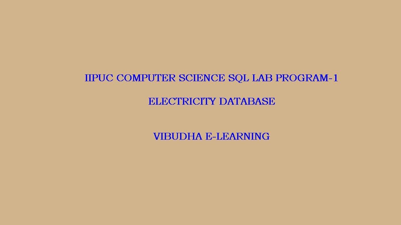 SQL LAB 1 ELECTRICITY BILL