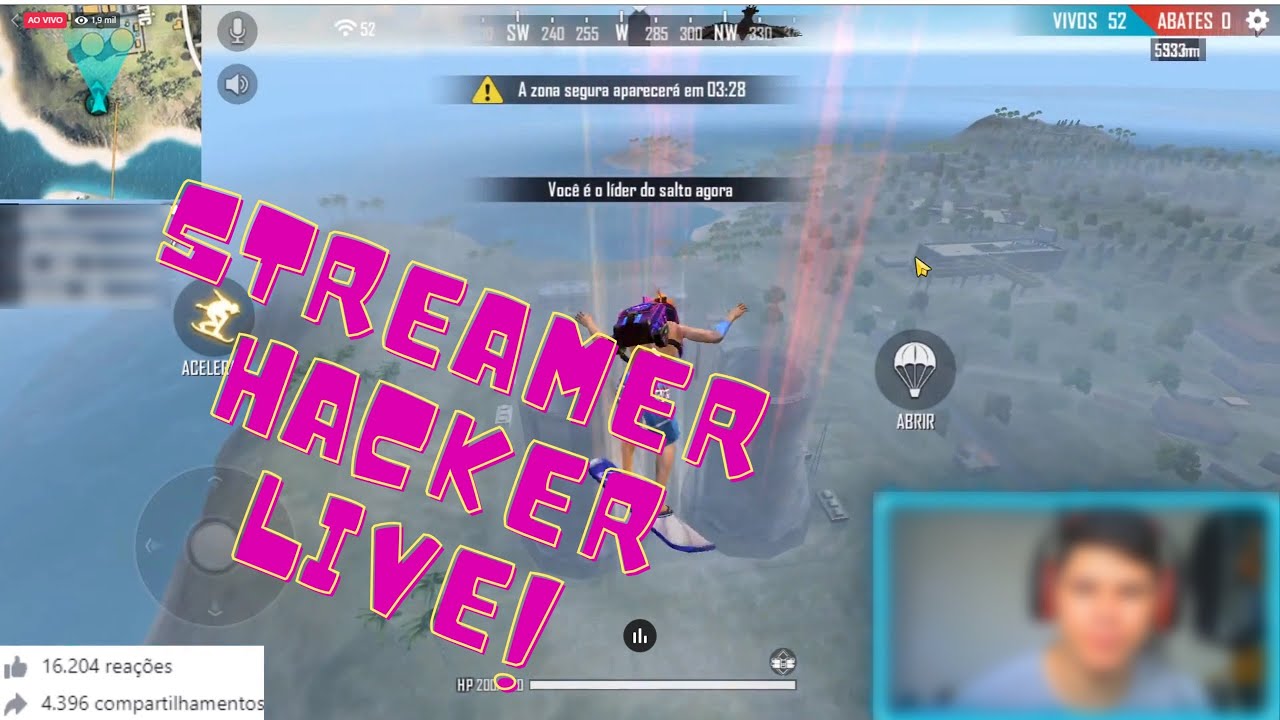 FREE FIRE - STREAMER USANDO HACKER EM LIVE, E N&Atilde;O FOI BANIDO!!!