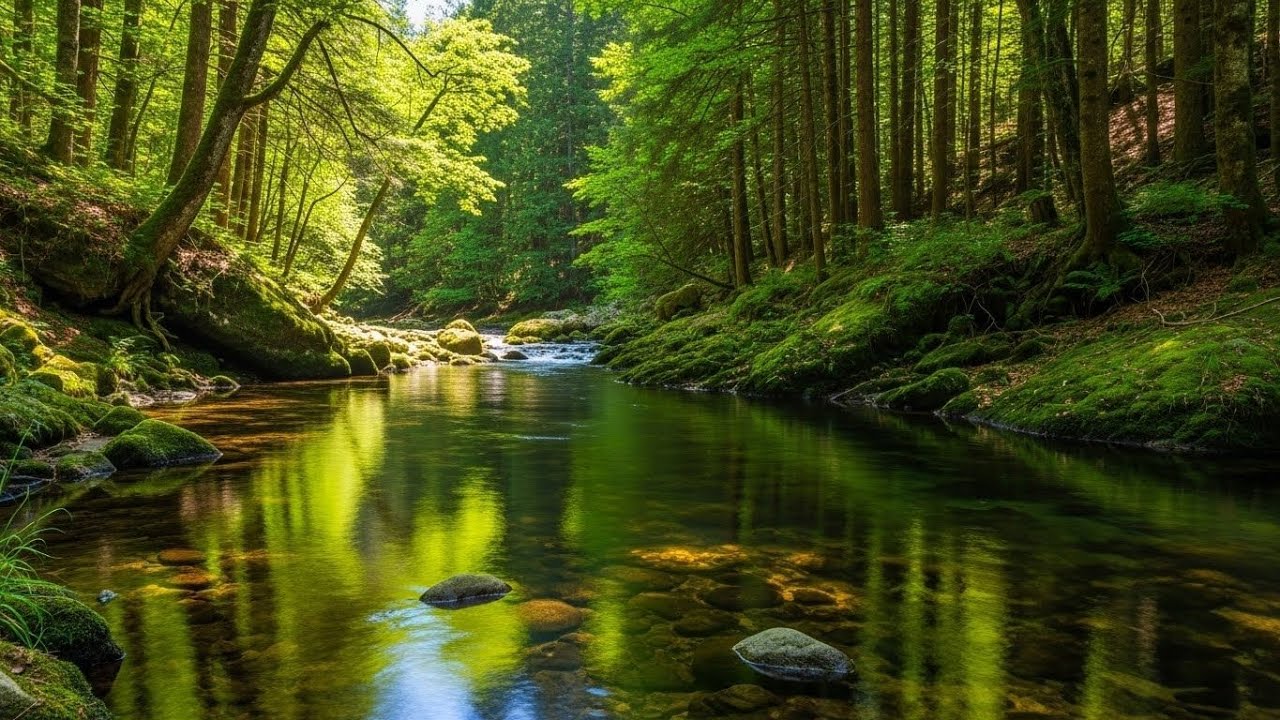 Peaceful Forest River 🌲🌊 Natural Ambience for Deep Sleep and Stress Relief #2056
