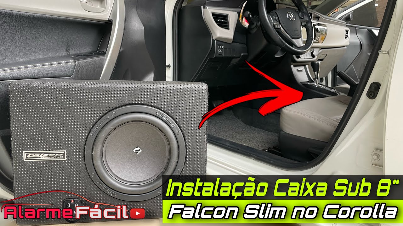 Instalação Caixa Sub Falcon 8” 200 WRms no Corolla ☑️