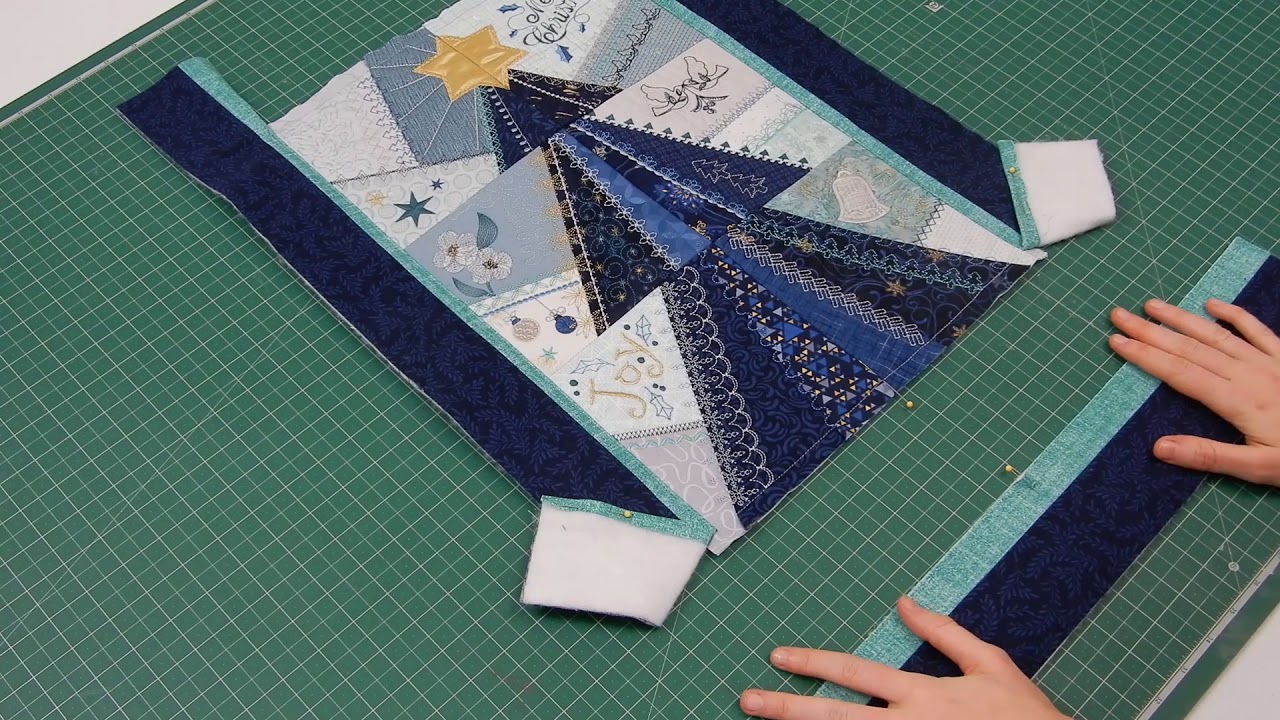 How to Sew a Mitered Corner with Binding - Christmas Patchwork Tree Quilt