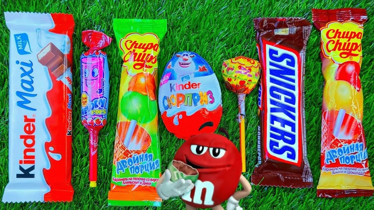 ASMR Most Popular Candy & Chocolate Unwrapping #9 🍬 Snickers, Kinder Surprise, Rainbow Lollipops.