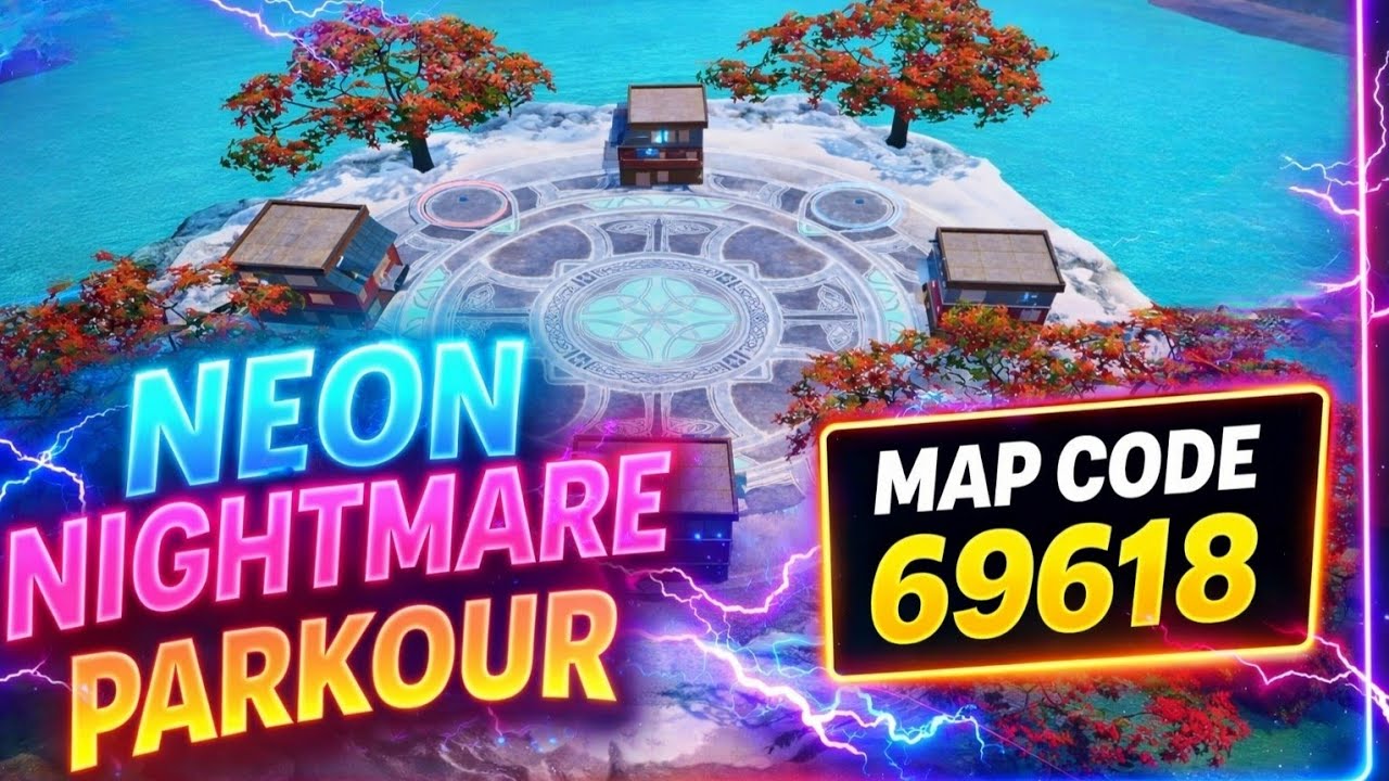 Bgmi wow Parkour Map Code 69618 | Neon Nightmare Parkour|#bgmi #pubg #bgmiwow #tricks 