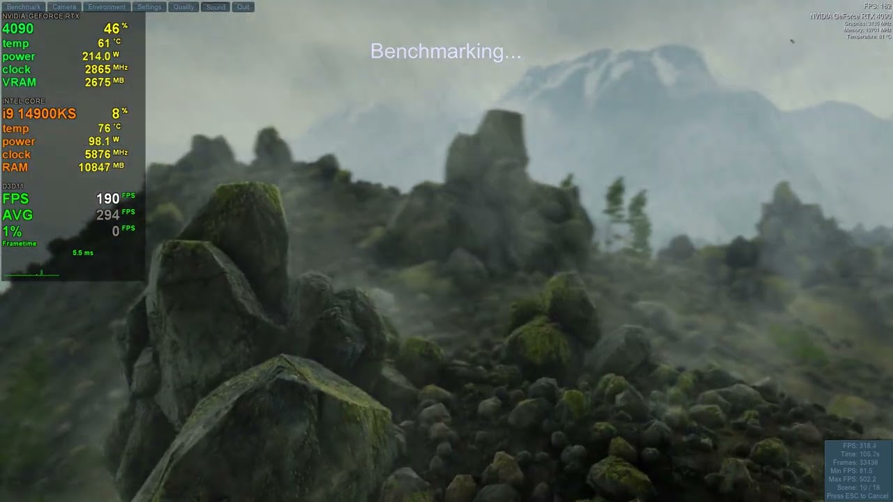 INTEL i9 14900KS | RTX 4090 | FHD Mode TEST | Valley Benchmark 1.0 MAX SETTING